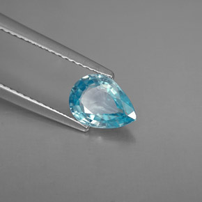 Circón azul natural de 1,29 ct, en forma de pera, VVS-VS