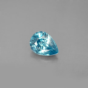 Circón azul natural de 1,58 ct, en forma de pera, VVS-VS