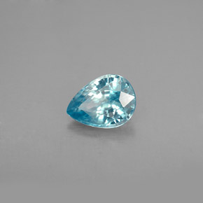 Circón azul natural de 1,58 ct, en forma de pera, VVS-VS