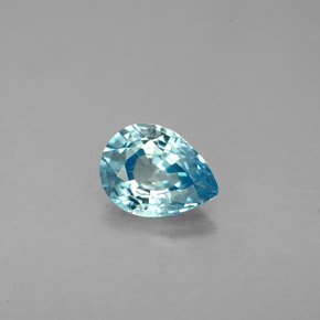 Circón azul natural de 1,54 ct, en forma de pera, VVS-VS