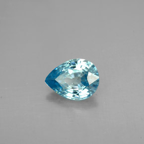 Circón azul natural de 1,54 ct, en forma de pera, VVS-VS