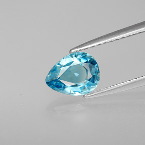 Circón azul natural de 1,38 ct, en forma de pera, VS