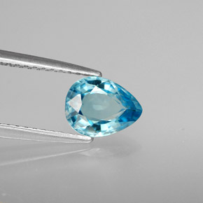 Circón azul natural de 1,38 ct, en forma de pera, VS