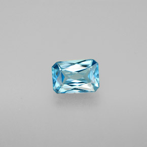 Circón azul natural de 1,17 ct, corte esmeralda, VVS-VS