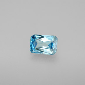Circón azul natural de 1,17 ct, corte esmeralda, VVS-VS