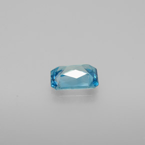 Circón azul natural de 1,17 ct, corte esmeralda, VVS-VS