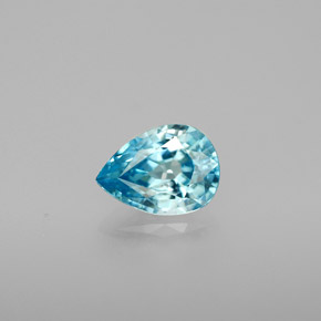 Circón azul natural de 1,30 ct, en forma de pera, VVS-VS