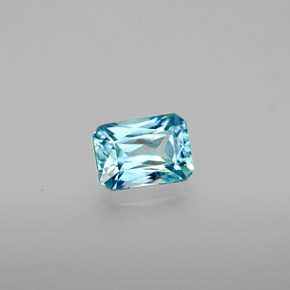 Circón azul natural de 1,44 ct, corte esmeralda, VS