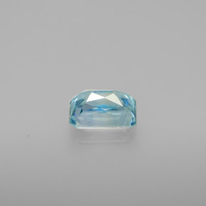 Circón azul natural de 1,44 ct, corte esmeralda, VS