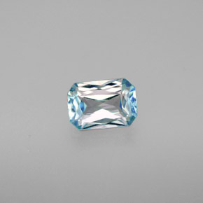 Circón azul natural de 1,38 ct, corte esmeralda, VVS-VS