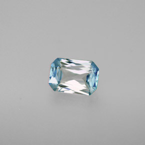 Circón azul natural de 1,38 ct, corte esmeralda, VVS-VS