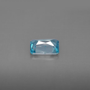 Circón azul natural de 1,35 ct, corte esmeralda, VS