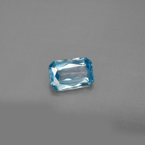 Circón azul natural de 1,12 ct, corte esmeralda, VS