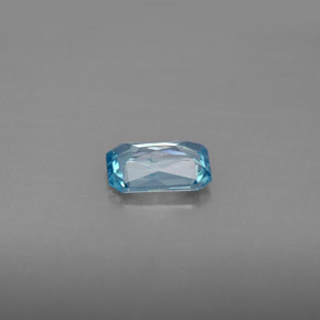 Circón azul natural de 1,12 ct, corte esmeralda, VS
