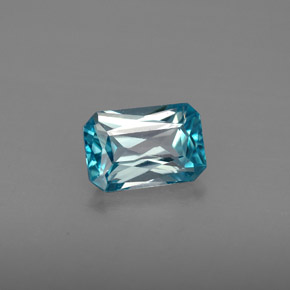 Circón azul natural de 1,35 ct, corte esmeralda, VVS-VS