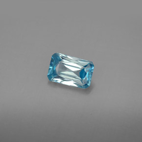 Circón azul natural de 1,31 ct, corte esmeralda, VVS-VS