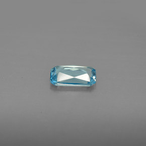 Circón azul natural de 0,93 ct, corte esmeralda, VVS