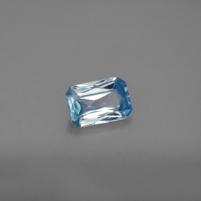 Circón azul natural de 1,20 ct, corte esmeralda, VS