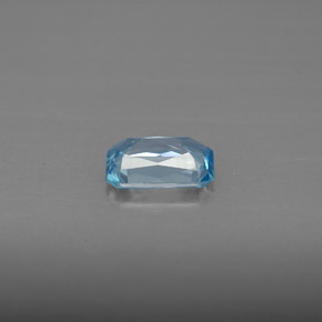 Circón azul natural de 1,20 ct, corte esmeralda, VS
