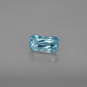 Circón azul natural de 1,27 ct, corte esmeralda, VVS-VS