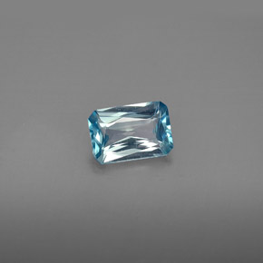 Circón azul natural de 1,23 ct, corte esmeralda, VS