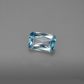 Circón azul natural de 1,23 ct, corte esmeralda, VS