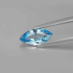 Circón azul natural de 1,31 ct, marquesa, VVS-VS