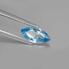 Circón azul natural de 1,31 ct, marquesa, VVS-VS