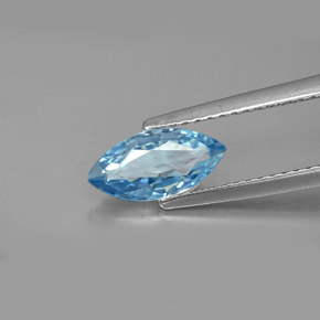 Circón azul natural de 1,47 ct, marquesa, VVS-VS