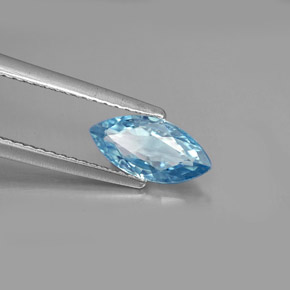Circón azul natural de 1,47 ct, marquesa, VVS-VS