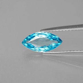 Circón azul natural de 1,38 ct, marquesa, VVS-VS
