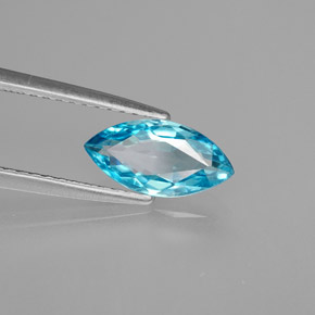 Circón azul natural de 1,38 ct, marquesa, VVS-VS