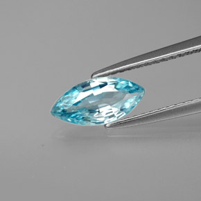 Circón azul natural de 1,30 ct, marquesa, VVS-VS