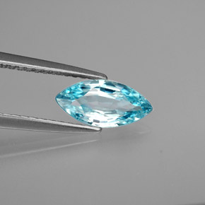 Circón azul natural de 1,30 ct, marquesa, VVS-VS