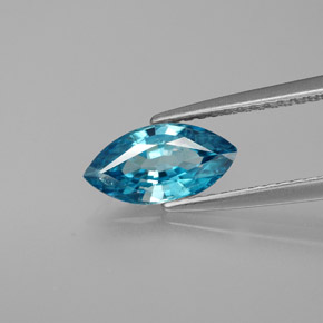 Circón azul natural de 1,51 ct, marquesa, VS