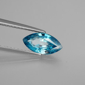 Circón azul natural de 1,51 ct, marquesa, VS