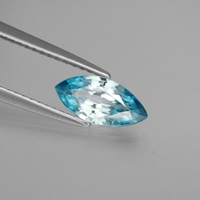 Circón azul natural de 1,38 ct, marquesa, VS