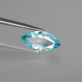 Circón azul natural de 1,17 ct, marquesa, VS