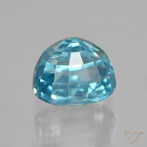 Circón Azul natural de 7.20 ct, Ovalada, VS
