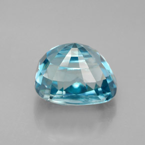 Circón azul natural de 7,57 ct, corte cojín, VVS