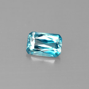 Circón azul natural de 0,78 ct, corte esmeralda, VS