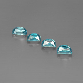 Gemas de circón azul natural de  ct, corte esmeralda, VS