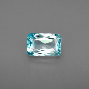 Circón azul natural de 1,53 ct, corte esmeralda, VVS-VS