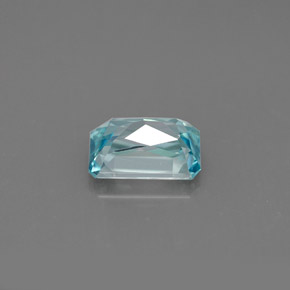 Circón azul natural de 1,53 ct, corte esmeralda, VVS-VS