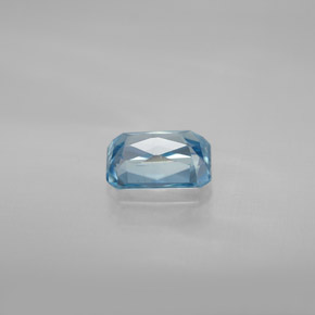 Circón azul natural de 1,30 ct, corte esmeralda, VVS-VS