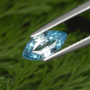 Circón azul natural de 1,42 ct, marquesa, VVS