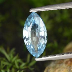 Circón azul natural de 1,52 ct, marquesa, VVS