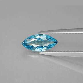 Circón azul natural de 1,33 ct, marquesa, VS