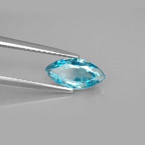 Circón azul natural de 1,44 ct, marquesa, VVS