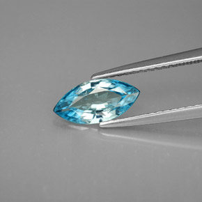 Circón azul natural de 1,33 ct, marquesa, VVS-VS